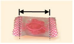 以量測 KOP 袋兩側壓封處之距離為產品長度