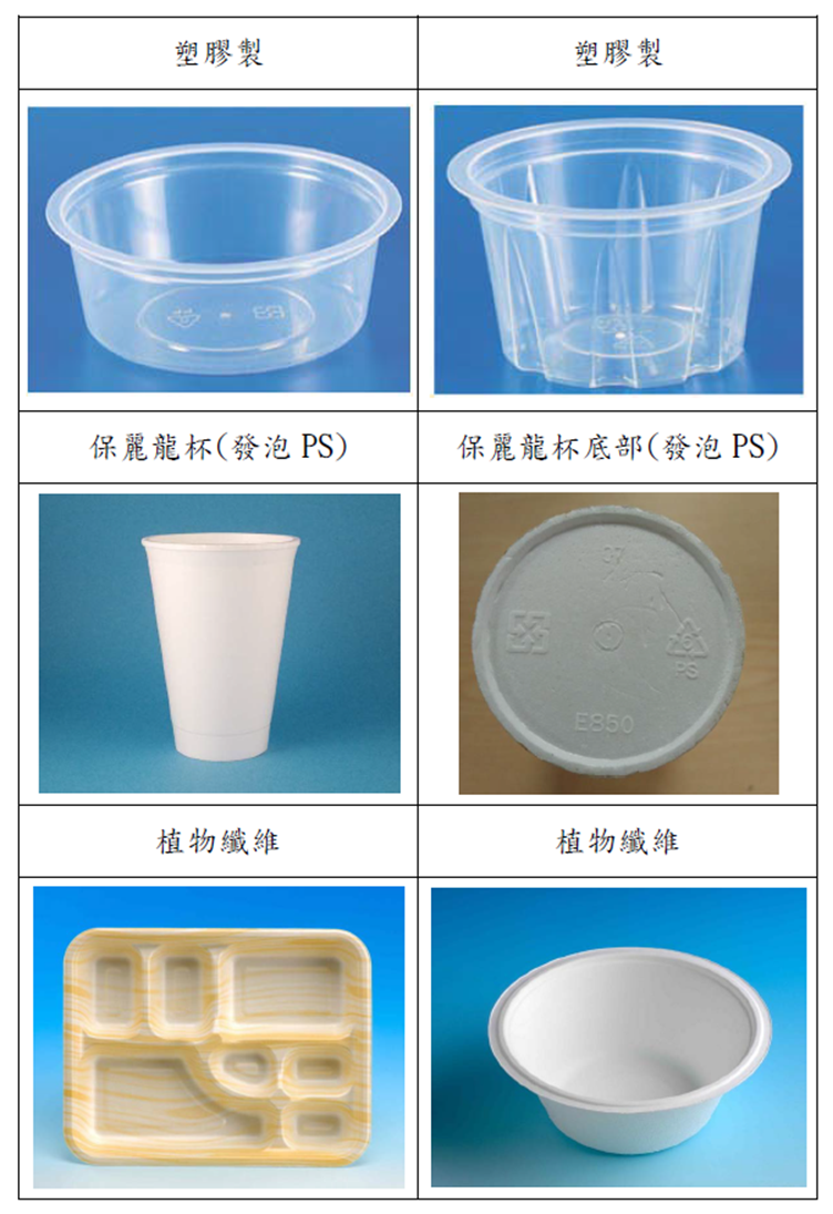 非平板類免洗餐具圖片範例