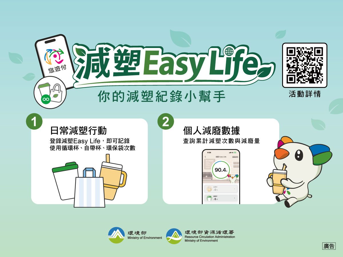 減塑EASYLIFE 你的減塑記錄小幫手(1)日常減塑行動(2)個人減廢數據